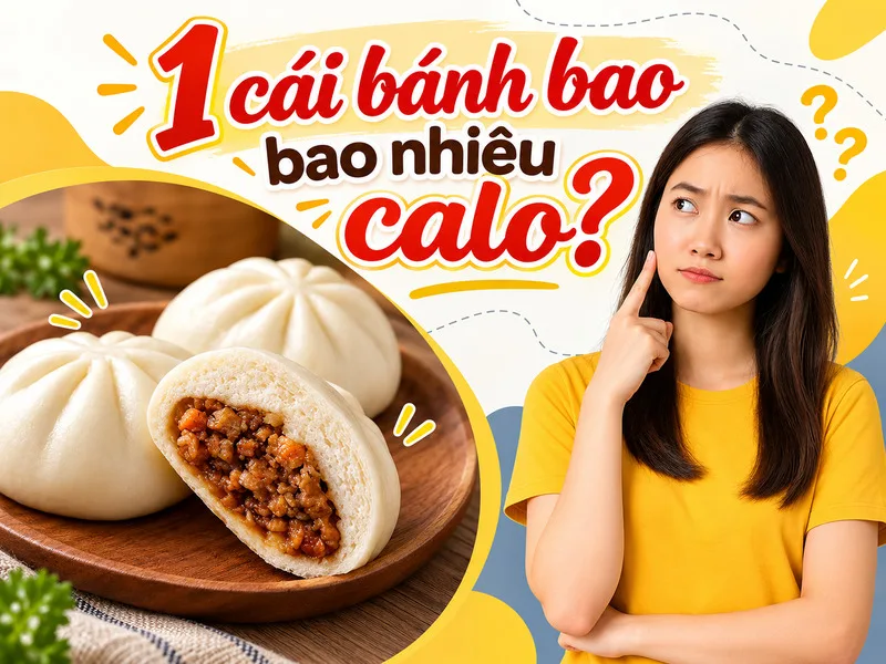 Một cái bánh bao chứa khoảng 150–350 calo tùy kích thước và nhân bánh.